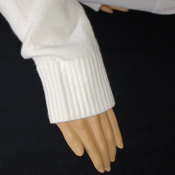 Karen Scott Plus Size Funnel-Neck Sweater, Winter White - Picture 7 of 12